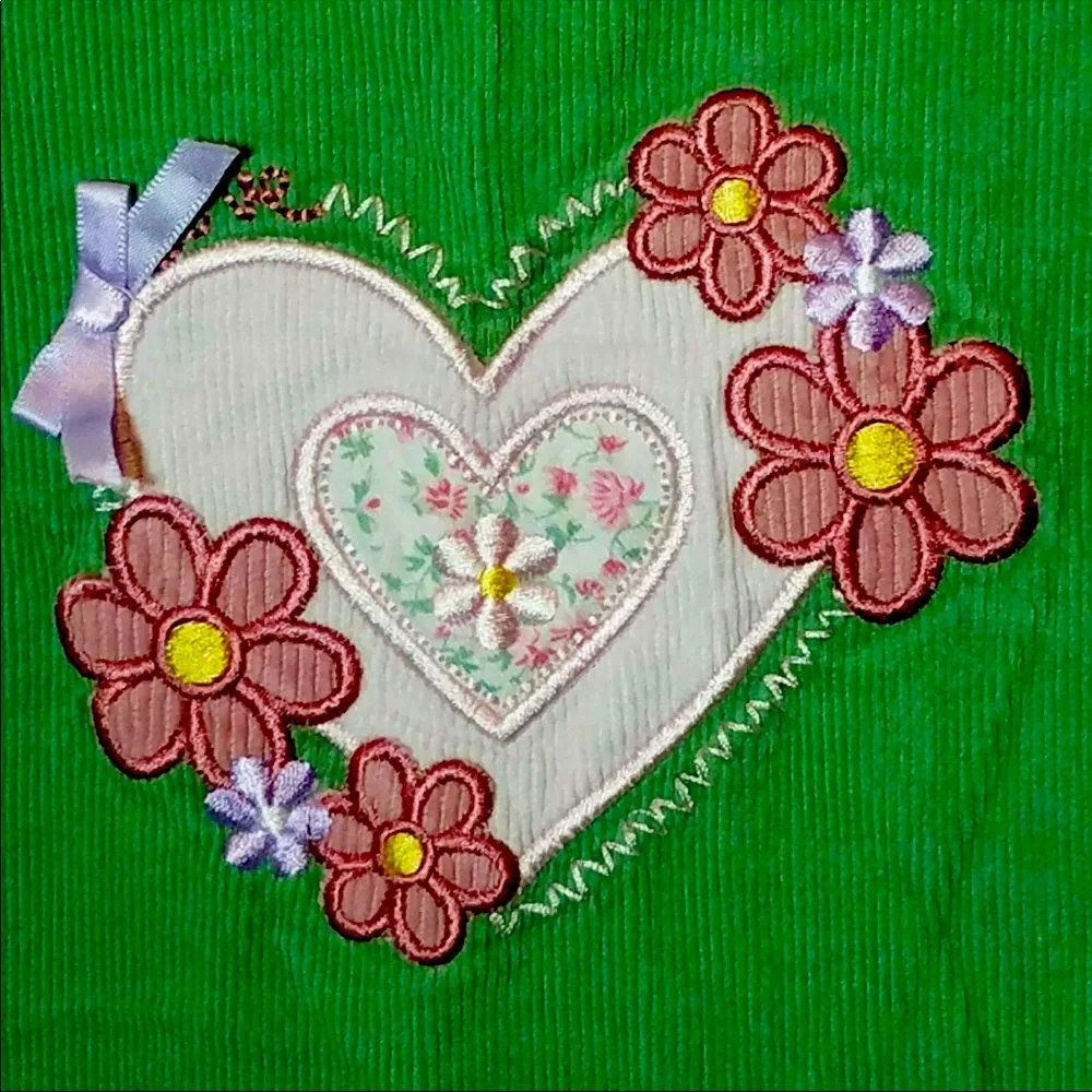 Vintage Bonnie Girls Green Corduroy Sleeveless Dress